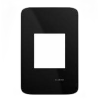 Placa 4x2 2/3 glass + suporte  - cor preto